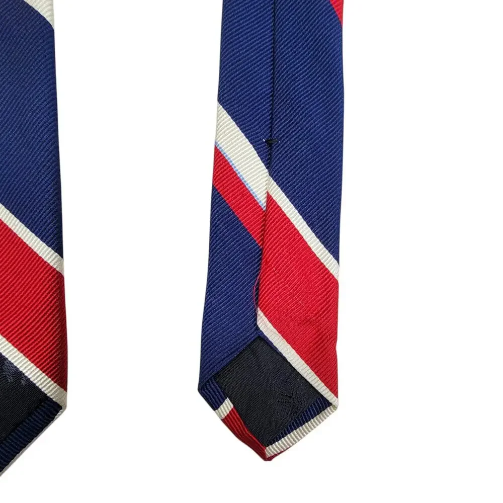 NWT Brooks Brothers 346 Mens Silk Necktie Navy Blue Red Repp Stripe USA